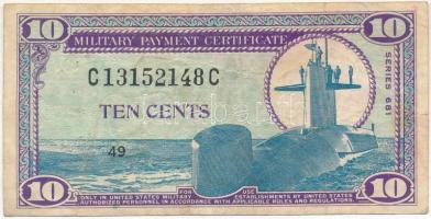 Amerikai Egyesült Államok / Katonai kiadás 1969-1970. 10c T:III  USA / Military Payment Certificate 1969-1970. 10 Cents C:F