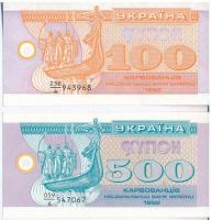 Ukrajna 1992. 100K + 500K T:I,I- Ukraine 1992. 100 Karbovanets + 500 Karbovanets C:UNC,AU