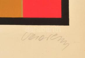 Vasarely, Victor (1908-1997): Zebrák. Szitanyomat, számozott (1/30), foltos, papír, jelzett, üvegeze...