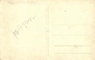 Hátszeg, Hateg; utcakép, Központi bank, gyógyszertár, üvegáru üzlet / Banca Centrala, Farmacie, Stic...