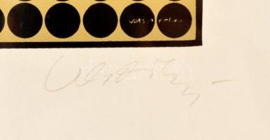 Vasarely Victor (1908-1997): Vega. Szitanyomat (4/45), papír, jelzett, üvegezett keretben, 17×17 cm