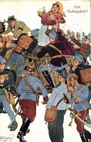 Eine Vielbegehrte! / WWI Austro-Hungarian K.u.K. military art postcard. B.K.W.I. 346-1. s: Schönpflug (EK)