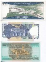 Vegyes 6 darabos hajtatlan bankjegy a világ minden tájáról T:I