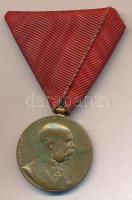 1898. Jubileumi Emlékérem Fegyveres Erő Számára / Signum memoriae (AVSTR) Br kitüntetés mellszalaggal T:2-,3 / Hungary 1898. Commemorative Jubilee Medal for the Armed Forces decoration with ribbon C:VF,F NMK 249.