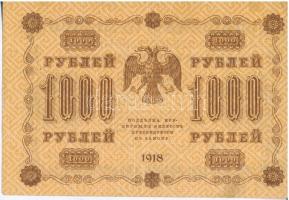 Szocialista Szövetségi Szovjet Köztársaság 1918. 1000R T:III Russian Socialist Federated Soviet Republic 1918. 1000 Rubles C:F