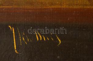 Olvashatatlan jelzéssel: Asztali csendélet. Olaj, fatábla, keretben, 40×60 cm