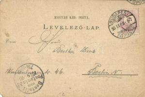 1895 (Vorläufer!!!) Budapest I. Várkert rakpart, Tabán, Döbrentei tér, Lánchíd. Druck u. Verlag v. L...