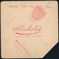 cca 1900 Előkelő hölgy portréja, Strelisky budapesti műterméből, keményhátú fotó, 10,5x10,5 cm