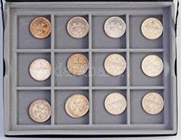 1992-1993. 200Ft Ag "MNB" (35x) éremtartó kazettában, kivehető tálcával T:2,2-