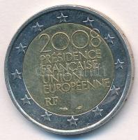 Franciaország 2008. 2E bimetál Európai Uniós elnökség T:1- kis ph. France 2008. 2 Euro Bi-Metallic European Union Presidency C:AU small edge error