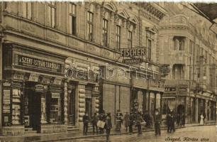 1918 Szeged, Szent István Társulat könyvkiadóhivatala és könyvkereskedése, Domán, Haas Fülöp és fiai, Fischer ékszerész üzlete, Zóna bazár. A Szent István Társulat saját kiadása