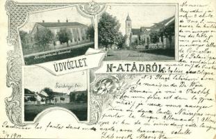 1900 Nagyatád, Főszolgabírói hivatal, Városháza, Széchenyi tér. Art Nouveau, floral (EK)