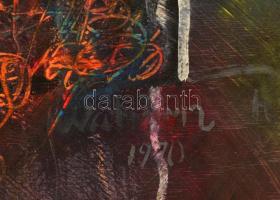 Wahorn jelzéssel: Kompozíció. Olaj, falap, keretben, 69×50 cm