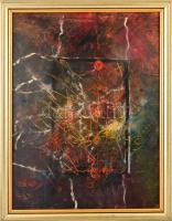 Wahorn jelzéssel: Kompozíció. Olaj, falap, keretben, 69×50 cm