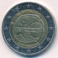 Szlovákia 2009. 2E bimetál Gazdasági és Monetáris Unió 10. évfordulója T:1-  Slovakia 2009. 2 Euro Bi-Metallic 10 Years of Economic and Monetary Union C:AU