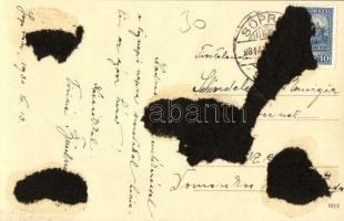 1931 Sopron, Dóm belső, oldalkápolnák. photo  (ragasztónyom / gluemark)