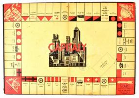 Capitaly társasjáték játéktáblája, kopott, 34x49 cm
