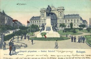 1906 Budapest VII. Központi (Keleti) pályaudvar, Baross szobor. Divald Károly 147. (EK)