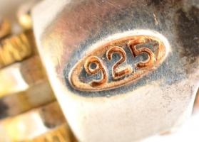 Ezüst(Ag) ötsoros nyakék, jelzett, h: 46 cm, nettó: 27,8 g