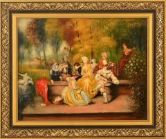 M. Horváth István (1952-): A parkban. Olaj, farost, jelzett, keretben, 50×40 cm