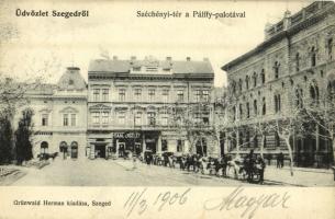 1906 Szeged, Széchenyi tér, Pálffy palota, Gaál József üzlete (fa)