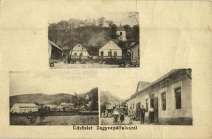 1918 Zagyvapálfalva (Salgótarján), látkép, templom, üzlet (fa)