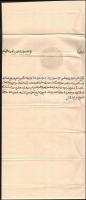 Mulci-Mohammed marokkói ellenszultán arab nyelvű levele I. Ferenc Józsefhez, sérült pecséttel.