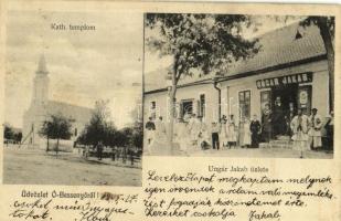 1905 Óbesenyő, Óbessenyő, Dudestii Vechi, Besenova Veche; Katolikus templom, Ungár Jakab üzlete és saját kiadása / church, shop (EK)