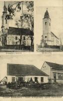 1913 Egyházaskozár, Ráckozár; Evangélikus templom, Ráctemplom (Szerb templom), Königsbaum Ignác üzlete és saját kiadása