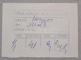 Reich Károly (1922-1988): Vackor a fán. Kréta, papír, üvegezett keretben, hátoldalán a Móra Ferenc K...
