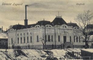 1909 Lugos, Lugoj; Gőzfürdő és kádfürdő télen. Auspitz Adolf kiadása / spa in winter