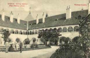 Kistapolcsány, Topolcianky; Gróf Keglevich kastély (József főhercegi palota), régi Rákóczi udvar. Kiadja Brunczlik J. / castle, archduke's palace, courtyard