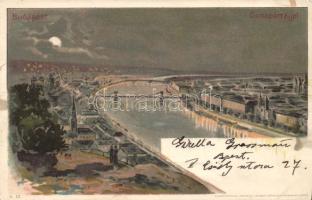 Budapest éjjel litho