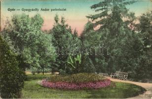 1915 Gyér, Gier, Giera; Gyergyánffy Andor kastélyának parkja / castle park