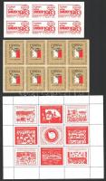 11 ív (közte két sorozat) nemzetközi bélyegkiállítások levélzáró