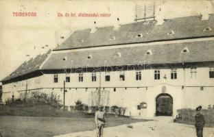 1916 Temesvár, Timisoara; Cs. és kir. élelmezési raktár, katona és csendőr. Káldor Zs. kiadása / K.u.K. (Austro-Hungarian) military food storage, soldier and gendarme (Rb)