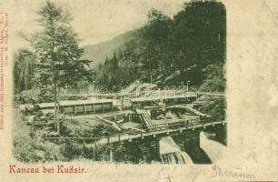 1899 Kudzsir, Kudsir, Cugir; Kancsu duzzasztó, gát. Bilder aus den transsylvanischen Alpen No. 1. H. Graef 3110. / dam (szakadás / tear)