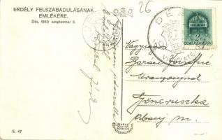 1940 Dés, Dej; bevonulás, lovaskatonák, gyógyszertár, Josif Fülöp üzlete / entry of the Hungarian tr...