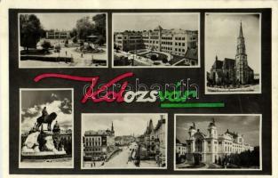 1943 Kolozsvár, Cluj; mozaiklap magyar színekkel / mosaic postcard with Hungarian colours