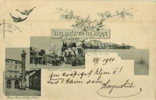 1900 Zadar, Zara; Riva Vecchia, Giardino pubblico, Colonna Piazza dellErbe / old port, column, garden. Art Nouveau, floral (fa)