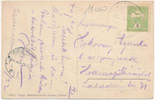 1915 Feketehalom, Zeiden, Codlea; vasútállomás vonatokkal / Bahnhof. Fotogr. Kunstwerkstätte Greiner...