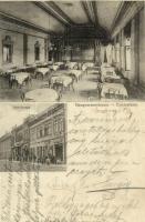 1904 Gyulafehérvár, Karlsburg, Alba Iulia; Európa szálloda, üzletek, Hangversenyterem, belső / Hotel Europa, shops, concert hall, interior (r)