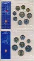 8db klf ország forgalmi érmei laminált tokban, közte Ciprus, Görögország, Lengyelország, Magyarorszá...