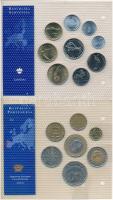 8db klf ország forgalmi érmei laminált tokban, közte Ciprus, Görögország, Lengyelország, Magyarorszá...