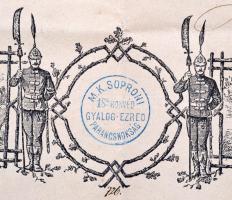 1893 Sopron, Végelbocsátó levél Szonnay János magyar királyi honvéd gyalogos részére a Magyar király...