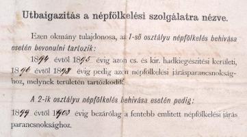 1893 Sopron, Végelbocsátó levél Szonnay János magyar királyi honvéd gyalogos részére a Magyar király...