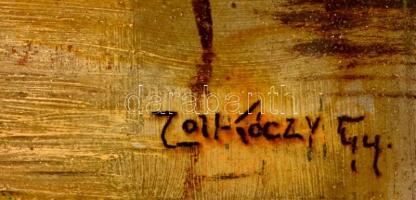 Zorkoczy jelzéssel: Pecázó. Olaj (foltos, kopott), karton, hibás keretben, 40×51 cm