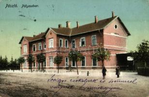 1914 Pásztó, pályaudvar, vasútállomás (EK)
