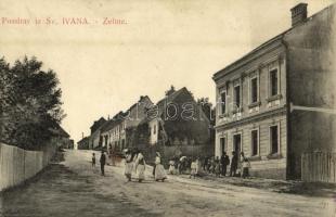 1910 Szentivánzelina, Sveti Ivan Zelina; Fő utca, üzletek / main street, shops (fl)