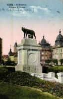 Kolozsvár, Cluj; Romulus & Remus, az oláh dicsőség szobra / statue + 1940 Kolozsvár visszatért So. Stpl (EK)